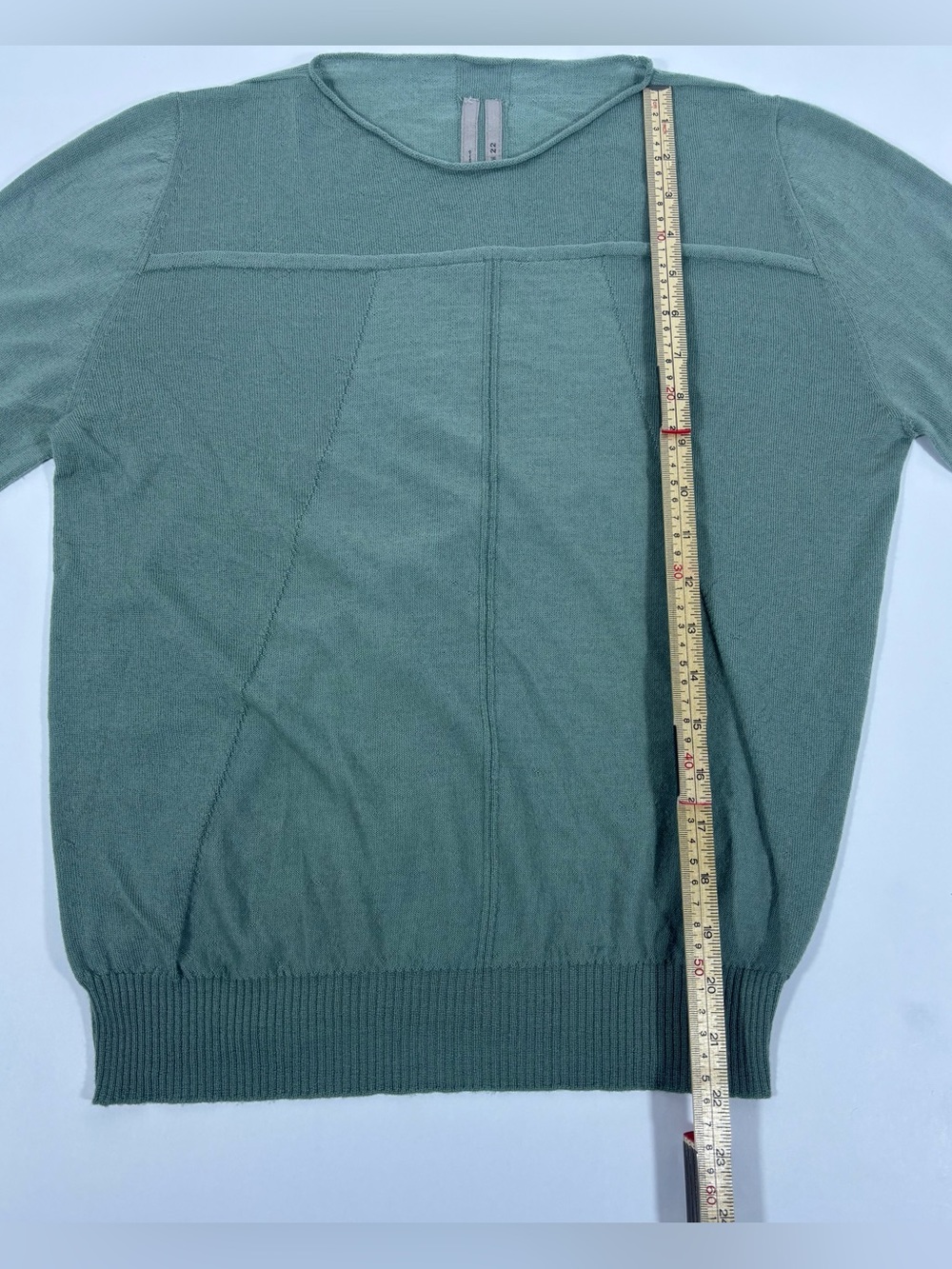 Rick Owens Strobe FW22 Aqua Virgin Wool Sweater – Size M - Picture 9 of 10